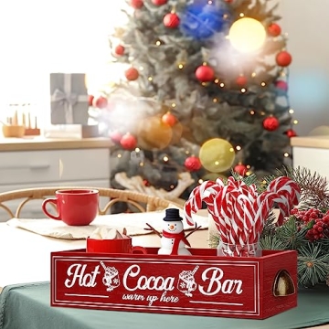 TURSTIN Rustic Christmas Hot Cocoa Bar Storage Box