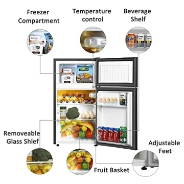HAILANG 3.2 Cu.ft Mini Fridge with Freezer for Dorms