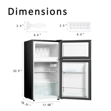 HAILANG 3.2 Cu.ft Mini Fridge with Freezer for Dorms