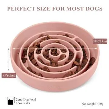 Coomazy Slow Feeder Dog Bowls - Silicone, Suction Cup Design, Durable & Safe