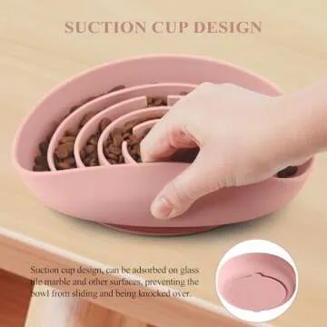 Coomazy Silicone Slow Feeder Dog Bowl with Suction Cup