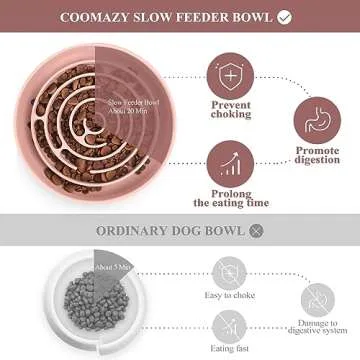 Coomazy Silicone Slow Feeder Dog Bowl with Suction Cup
