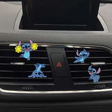 ZOSTLAND Cute Car Air Vent Clip Decoration,Car Air Fresheners, Funny Automotive Interior Decoration Accessories, Personalized Car Decor Gift for women,men (4pcs Alien)