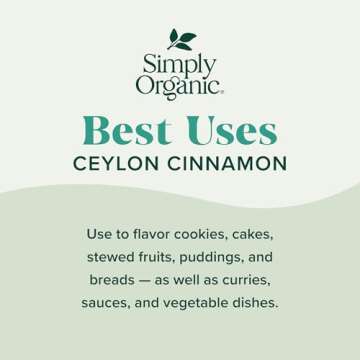 Simply Organic Ceylon Ground Cinnamon, 2.08 Ounce 3 Pack, Non-GMO Organic Cinnamon Powder, Vegan