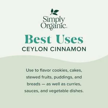 Simply Organic Ceylon Ground Cinnamon, 2.08 Ounce 3 Pack, Non-GMO Organic Cinnamon Powder, Vegan