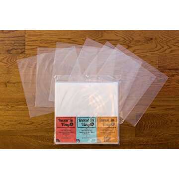 Invest In Vinyl 100 Clear Plastic Protective LP Outer Sleeves 3 Mil. Vinyl Record Sleeves Album Cove...