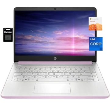 HP 14" HD Student Business Laptop - Intel Quad-Core, 16GB RAM, 384GB Storage, Slim Design, Honey Lav...