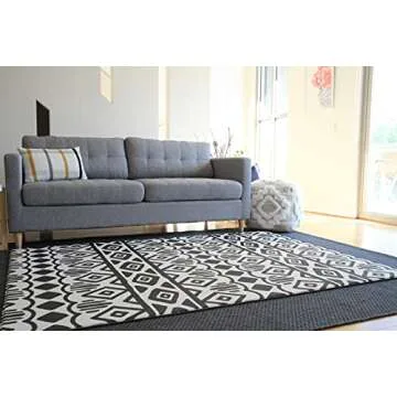 Cushmat Stylish Reversible Foam Play Mat (Large, Crystals - Ivory Light Blue) - Soft, Waterproof, Durable Play mat for Infants, Babies, Toddler, Kids & Grownup - 6.5ft x 4.5ft