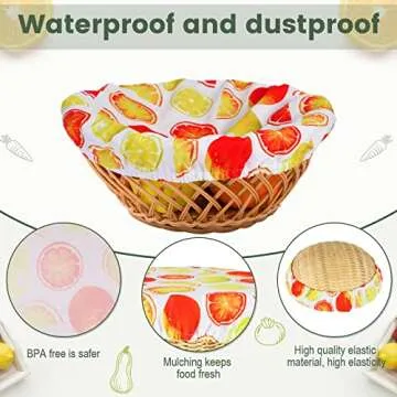 20 Pieces Summer Style Bowl Covers Reusable Fabric Stretch Covers for Bowls Fruit Style Elastic Food Storage Covers Cloth Dish Covers for Food Container Covers for Kitchen Jar Lids Wrap, Multiple Size