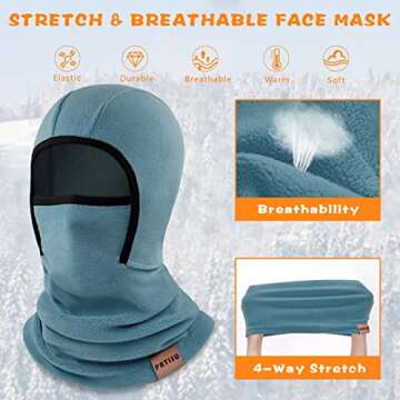 Kids Balaclava Ski Mask Winter Face Mask for Boys Girls Windproof Neck Warmer Gaiter Fleece Hood Face Cover for Cold Weather Purple, Blue