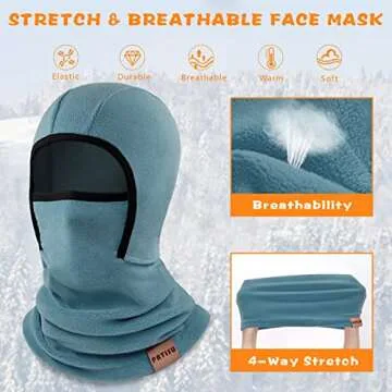 Kids Balaclava Ski Mask Winter Face Mask for Boys Girls Windproof Neck Warmer Gaiter Fleece Hood Face Cover for Cold Weather Purple, Blue