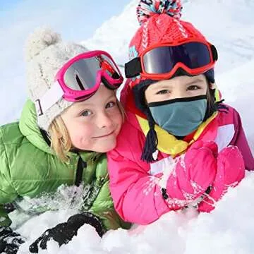 Kids Balaclava Ski Mask Winter Face Mask for Boys Girls Windproof Neck Warmer Gaiter Fleece Hood Face Cover for Cold Weather Purple, Blue