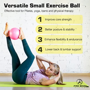 ProBody Pilates Ball - 9 Inch Stability & Core Exercise Ball
