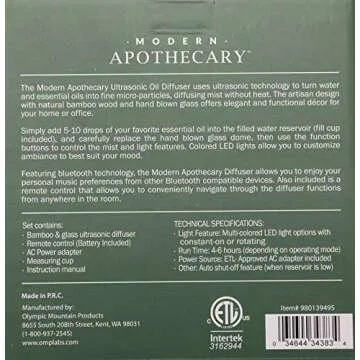 Modern Apothecary Ultrasonic Diffuser with Sound