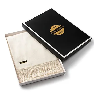 Ivory Velanio Cashmere Throw Blanket 100% Soft Warm Luxury