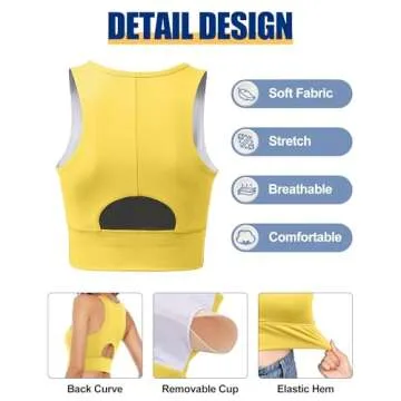 Nine Bull High Impact Sports Bra for Women - Lemon Yellow