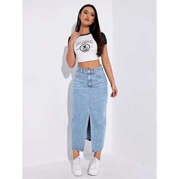 Stylish High Waist Denim Skirt for Everyday Elegance