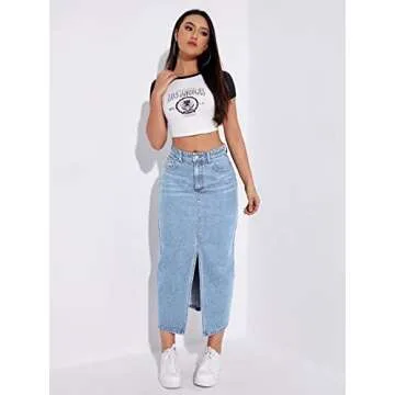 Stylish High Waist Denim Skirt for Everyday Elegance