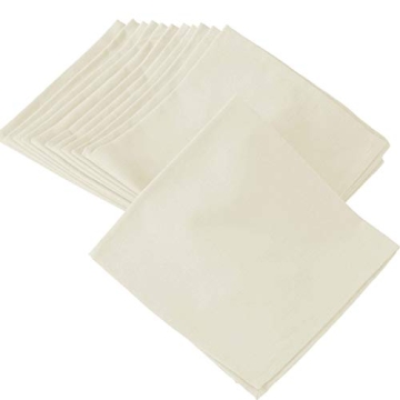 Cloth Napkin in Cotton Fabric -12x12 Ivory,Wedding Napkins, Cocktails Napkins, Cotton Napkins Machine Washable Dinner Napkins, Set of 6