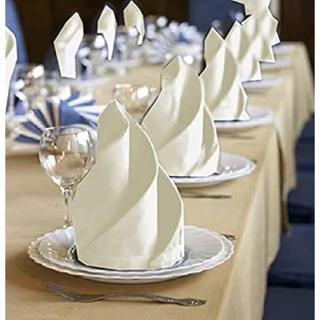 Cloth Napkin in Cotton Fabric -12x12 Ivory,Wedding Napkins, Cocktails Napkins, Cotton Napkins Machine Washable Dinner Napkins, Set of 6