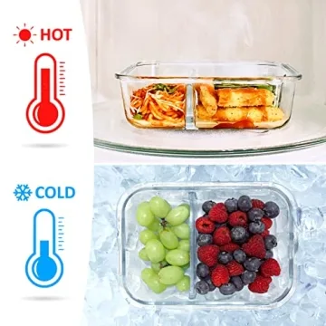 EcoPreps Glass Meal Prep Containers with Bamboo Lids