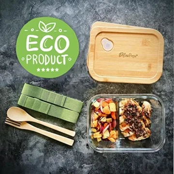 EcoPreps Glass Meal Prep Containers with Bamboo Lids