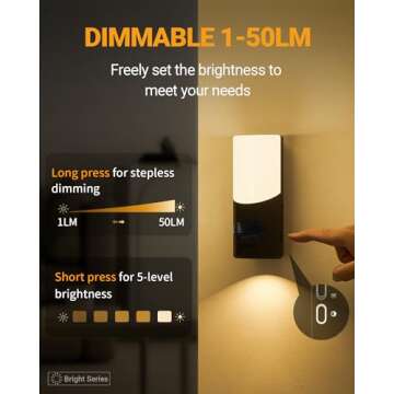 Lyridz LED Motion Sensor Night Light - Rechargeable & Dimmable