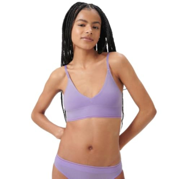 Florence by Mills Women's Cozy Crush Seamless Triangle Bralette - Millie Lavender, Small