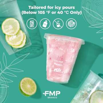 Compostable 32 oz Cups with Lids - Eco Friendly Drinkware