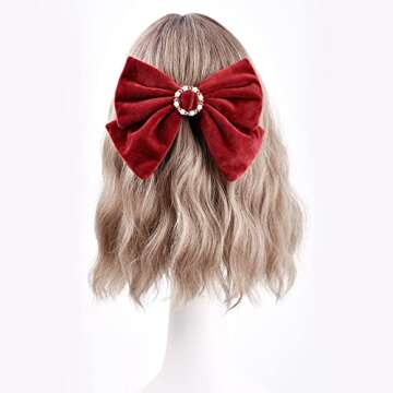 4PCS Velvet Hair Bows Ribbon Hair Clip Ponytail Holder Accessories Slides Metal Clips Barrettes Girls Toddlers Teens