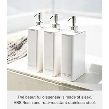 Yamazaki Tower Shower Dispenser - Sleek Bathroom Bottle Pump