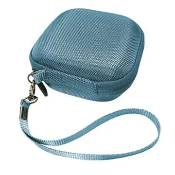 Feature Protective Case for Bose SoundLink Micro Bluetooth Speaker by WGear, Featured Design with mesh Pocket for Cable and Other Accessories, Elastic Strap to Secure Device (Stone Blue case)