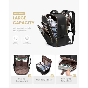 LOVEVOOK 40L Travel Backpack for Women - Stylish & Functional