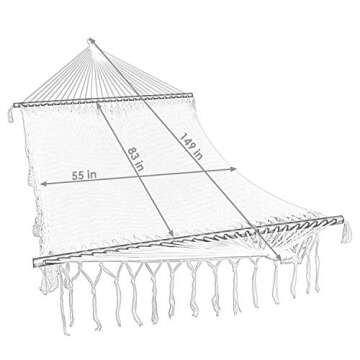 Sunnydaze Deluxe Cotton Hammock - 770 lb Capacity