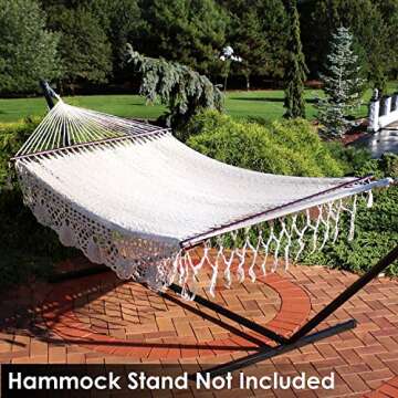 Sunnydaze Deluxe Cotton Hammock - 770 lb Capacity