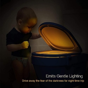 Chunace Rechargeable Toilet Night Light, LED Toilet Bowl Nightlights with Motion Activated Sensor - Fun Bathroom Accessory Cool Gadgets for Home Decor Unique Stocking Stuffers for Kids