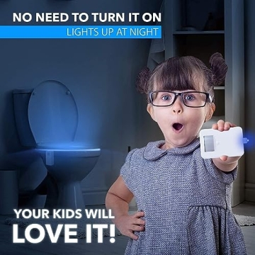 Chunace Rechargeable Toilet Night Light, LED Toilet Bowl Nightlights with Motion Activated Sensor - Fun Bathroom Accessory Cool Gadgets for Home Decor Unique Stocking Stuffers for Kids