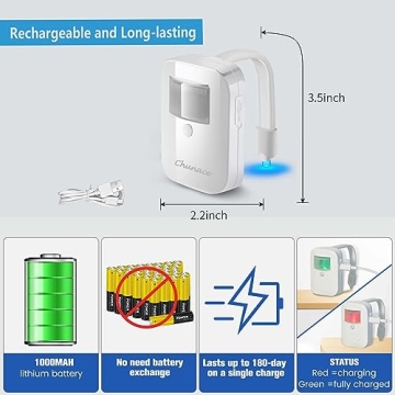Chunace Rechargeable Toilet Night Light, LED Toilet Bowl Nightlights with Motion Activated Sensor - Fun Bathroom Accessory Cool Gadgets for Home Decor Unique Stocking Stuffers for Kids