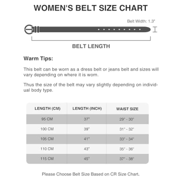 CR Womens Dark Brown Leather Belts for Jeans Pants - 1.3" Width Casual Ladies Burgundy Belt - Fashion Center Bar Gold Buckle