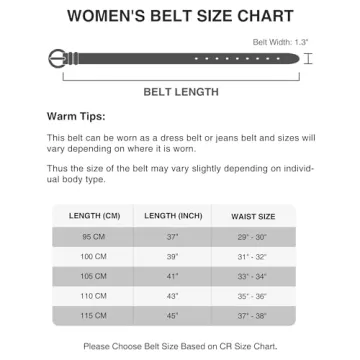 CR Womens Dark Brown Leather Belts for Jeans Pants - 1.3" Width Casual Ladies Burgundy Belt - Fashion Center Bar Gold Buckle