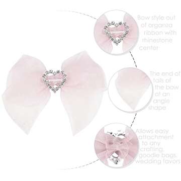 AIMUDI Pink Organza Bows for Gift Wrapping and Crafts