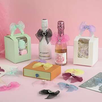 AIMUDI Pink Organza Bows for Gift Wrapping and Crafts