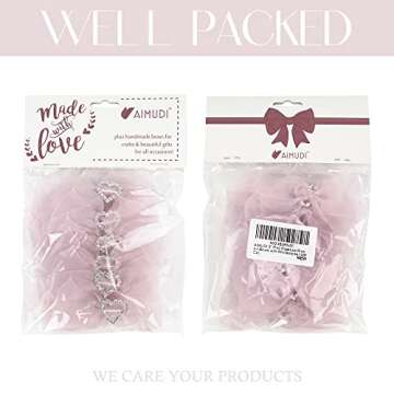 AIMUDI Pink Organza Bows for Gift Wrapping and Crafts