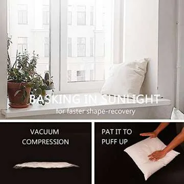 EDOW Throw Pillow Insert, Set of 2 Down Alternative Polyester Square Form Decorative Pillow, Cushion,Sham Stuffer. (White, 22x22)