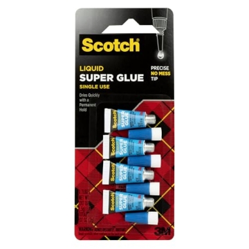 Scotch Super Glue Liquid 4-Pack - Quick Fix Tubes
