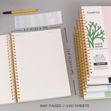 Spiral Notebook with Hard Cover and 300 Pages - Vanrtto