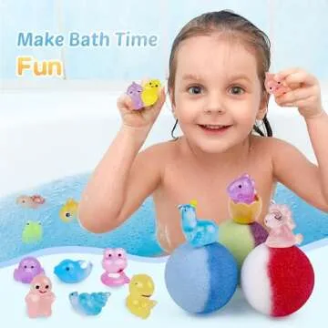 Bath Bombs for Kids, 24pcs Bath Bombs with Glow in The Dark Surprise Inside, Natural and Organic Colorful Bubble Bath Fizz for Kids, Perfect Birthday, Halloween, Or Christmas Gift for Boys and Girls!