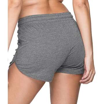 COLOSSEUM Active Women's Simone Cotton Blend Yoga and Running Short (Smoked Pearl, Large)