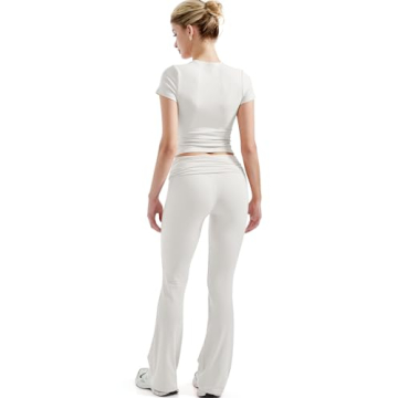 SUUKSESS Women’s Y2K Lounge Set with Foldover Pants