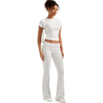 SUUKSESS Women’s Y2K Lounge Set with Foldover Pants